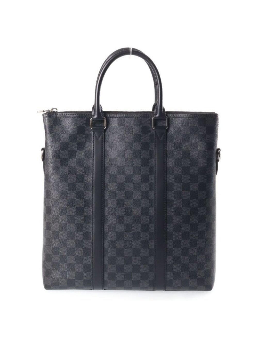 Louis Vuitton Damier Graphite Anton 2-Way Tote Shoulder Bag Black Leather Silver